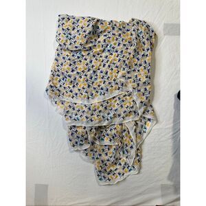 Vintage Kipling cream monkey yellow/blue/teal scarf